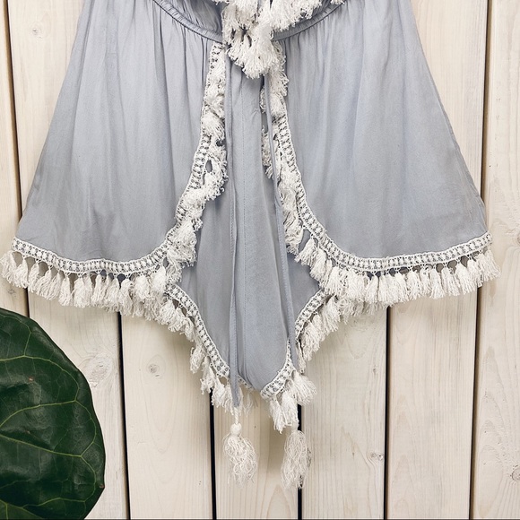 L’ ATISTE by Amy | Blue Strapless Tassel Romper - Picture 5 of 12